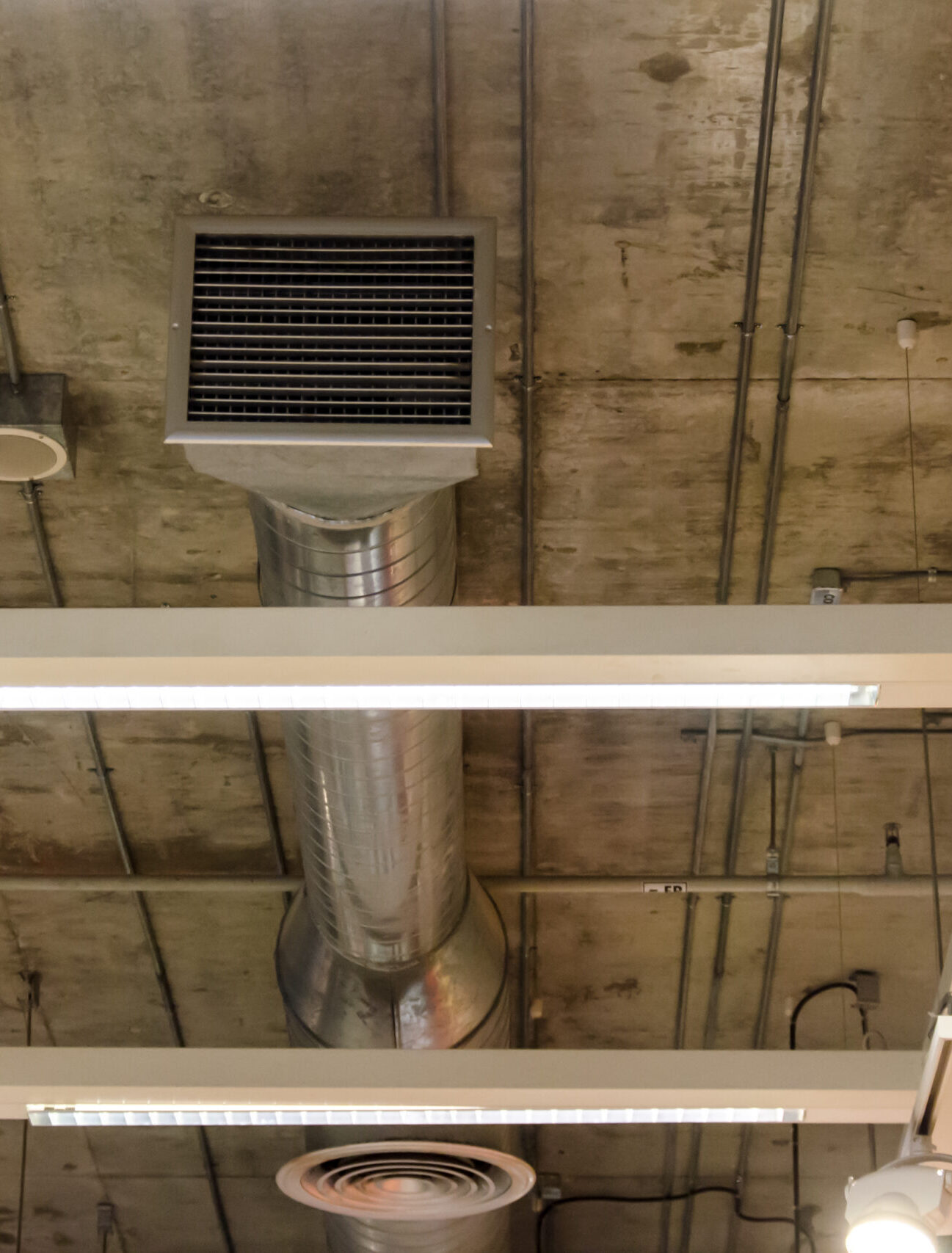 Air Duct Air duct in the building located above the ceiling.