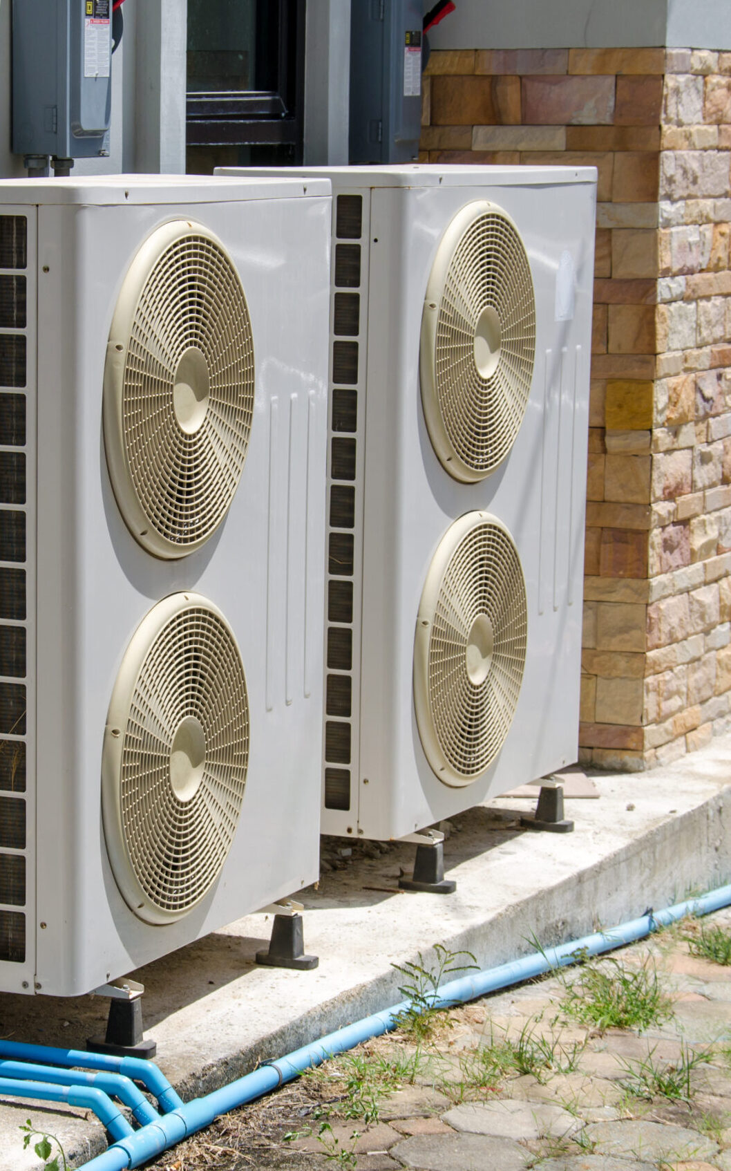 Similan Islands Air compressor installation on pedestal.outdoor